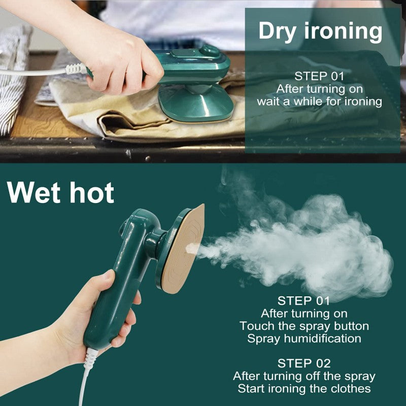 Portable Mini Steam Iron – Handheld Electric Garment Steamer for Clothes