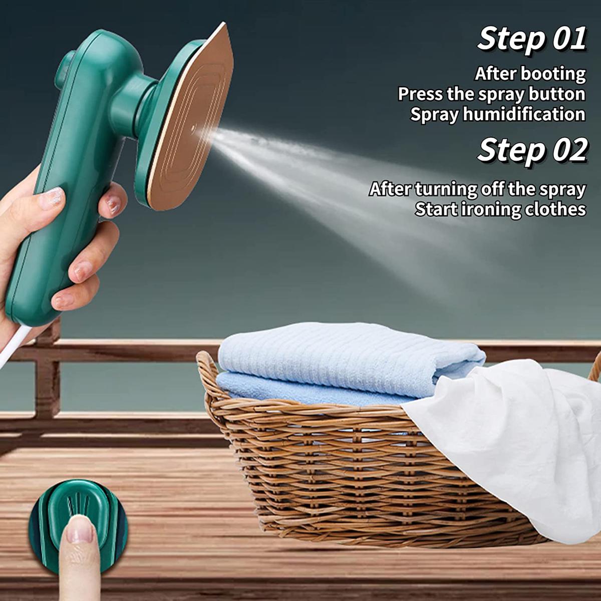 Portable Mini Steam Iron – Handheld Electric Garment Steamer for Clothes